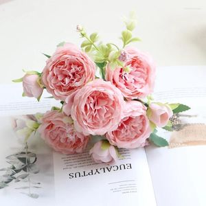 Simulation de fleurs décoratives Hortensia Silk Peony and Roses Home Furnishings Wedding Desktop Decoration POPs Decor