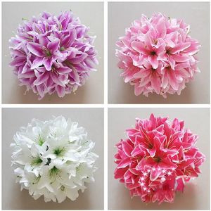 Decoratieve bloemen Simulatie Lily Flower Ball Wedding Lob Home Shopping Mall Atrium Kindergarten Decoratie Campus Dans Holding Holding Holding