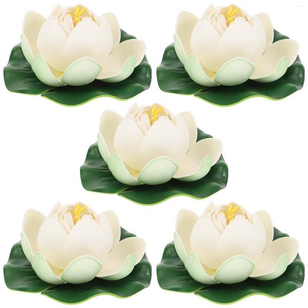 Fleurs décoratives Simulation feuille de Lotus petit décor fleur de Lotus flottante décorations artificielles fleurs de Lotus simulées