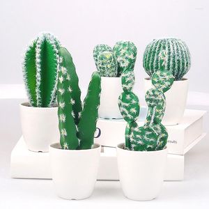 Decoratieve Bloemen Simulatie Mini Kunstmatige Potplanten Poppenhuis Miniatuur Cactus Groene Plant In Pot Meubels Woondecoratie