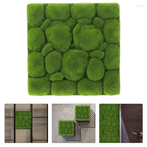 Flores decorativas Simulación Tablero de espuma de musgo Flocado Espumas falsas Plantas verdes Decoración de pared Fondo de bricolaje