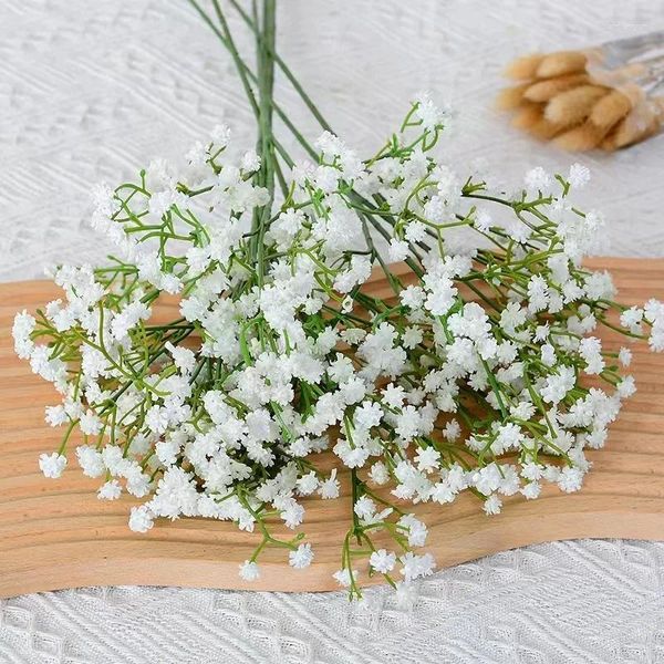 Flores decorativas Simulación del cielo del bebé Decoración de boda sosteniendo un ramo Cielo del bebé de tres puntas de plástico suave.