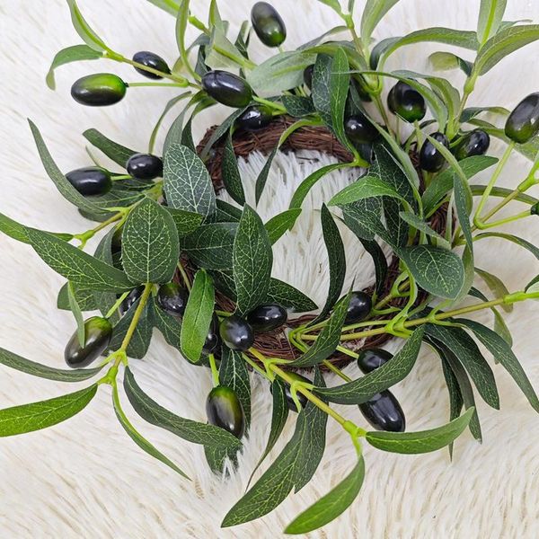 Fleurs décoratives simulation de couronne d'olive fruit 30 cm mini chandelier porte suspendue décoration jardin moderne