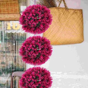 Fleurs décoratives Simulation extérieure fausse arbre Décoration de mur de balle artificielle Boules topiaires suspendues en plastique