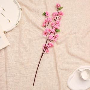 Fleurs décoratives Simulation branche de fleur de pêcher fausse fleur de soie de prunier pour jardin mariage fond décoration partie cerisier mise en page