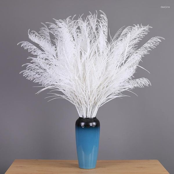 Flores decorativas simulación hierba de pavo real caña de plástico plantas artificiales decoraciones de boda caminos flor falsa de plomo
