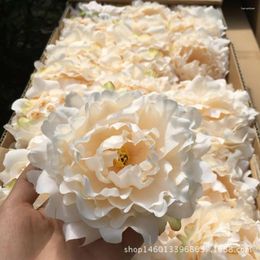 Fleurs décoratives simulation pivoine Fleur tête de soie bricolage coiffeur art accessoires de tissu de mariage