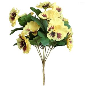 Decoratieve bloemen Simulatie Plant Fake Office Bruiloft Pansy Tafel Party El Bouquet Desk Artificial Home Ornament Decor