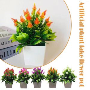 Decoratieve bloemen Simulatie Plant Fake Bloem Pot Artificial Table Bonsai Wedding Familie Decoraties Leafaccessoires Bladeren V1V0