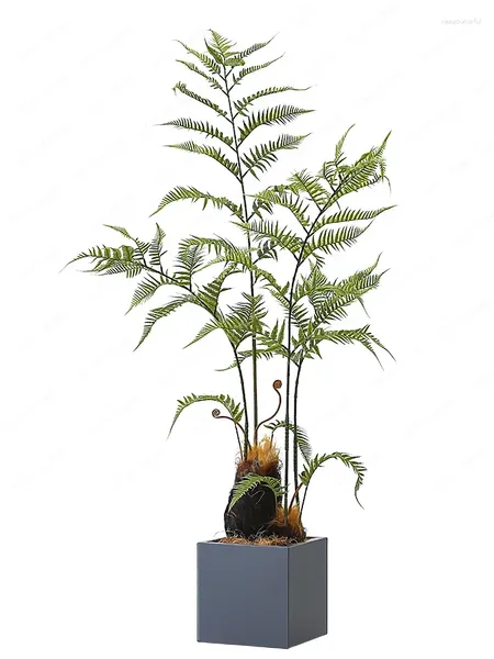 Flores decorativas Planta de simulación Mono Dorado Que Bonsái Verde Cabeza Interior Decoración de árboles Falsos