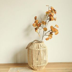 Fleurs décoratives Simulation plantes ronde cuivre feuille décor maison jardin soie artificielle plante mur mariage décoration fond faux