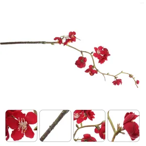 Fleurs décoratives simulation Plum Blossom Ceramic Flower Vase Pographing Branch Branch Wedding Wedding Bouquet for Home Plastic Artificiel