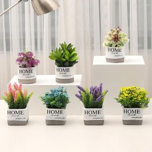 Fleurs décoratives Simulation plante en pot réaliste décoration de la maison en plastique bureau bonsaï artificiel avec bassin pour bureau