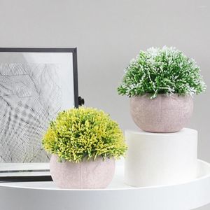 Decoratieve bloemen Simulatie Pot Plant Gras Nep planten Anti-fade Mini Vibrant Color Decoration Artificial Bonsai Garden Decor