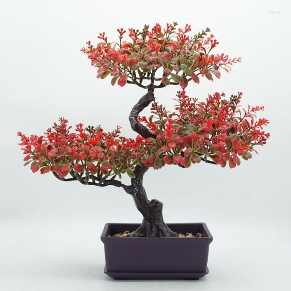 Fleurs décoratives Simulation arbre en pot décoration de la maison bureau bureau plante bonsaï ornements accessoires plantes