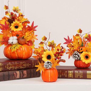 Decoratieve bloemen Simulatie Pompoen ornament herfst Pinecone Berry Decor PO Props voor Thanksgiving Home Party