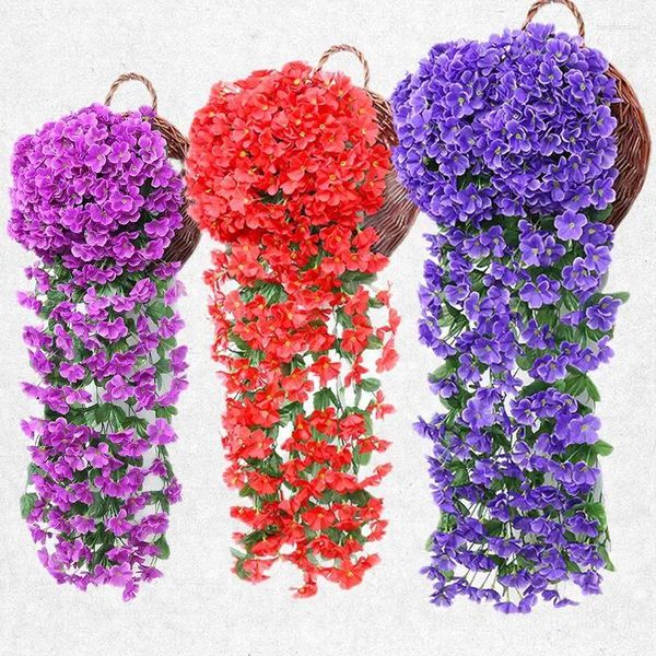 Fleurs décoratives simulation violette lilas vigne mariage artificiel fleur mur panier suspendu salon décoration wisteria