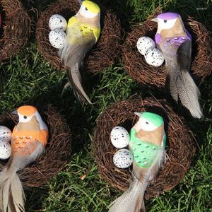 Decoratieve bloemen Simulatie Rattan Bird Nest Decoratie Pasen Levering Zachte rekwisieten Quaileieren