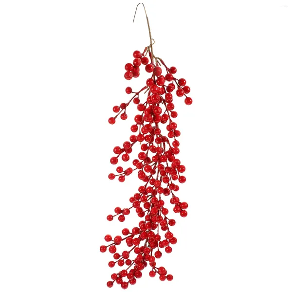 Flores Decorativas Simulación De Frutas Rojas Guirnalda Para Colgar En La Pared Adornos De Bayas De Navidad Decorar Cono De Bayas Puerta De Entrada Para Tallo De Brillo De Espuma