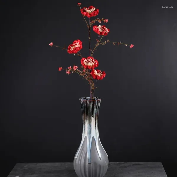 Fleurs décoratives Simulation fourrure rouge petite pivoine mariage maison salon Table à manger décoration fausse haute qualité artificielle