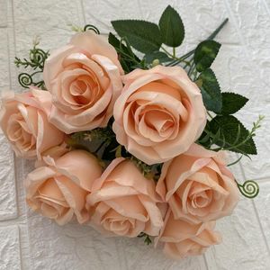 Decoratieve bloemen Simulatie Rose Bouquet Artificial Sweetheart Roses Silk Fake Flower Wedding Pography Props Home Living Room Desktop