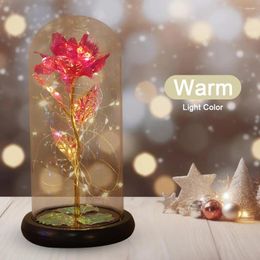 Simulation de fleurs décoratives, lumières féeriques de roses, alimentées par batterie, ornement de fleurs scintillantes, cadeau de saint valentin pour petite amie