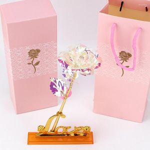 Decoratieve bloemen Simulatie Rose Immortal Valentines Bouquet Anniversary Festival Led Luminous Flower For Home Birthday Gift Artificial