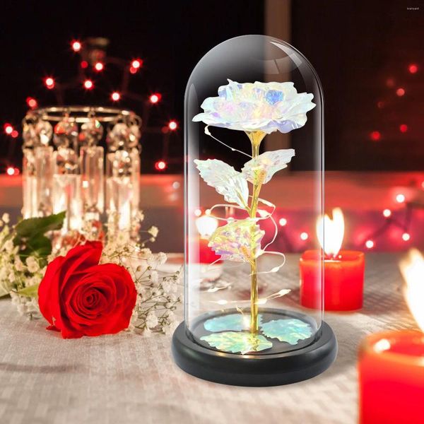 Fleurs décoratives simulation de la lampe à led rose cadeau batterie de la Saint-Valentin de la Saint-Valentin de la Saint-Valentin Célébration de Noël