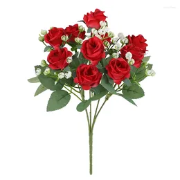 Fleurs décoratives Simulation Roses Artificiel Wedding Party Bouquet Silk Fake Plants Outdoor Garden Home Decorations Pographie