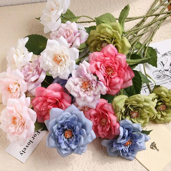 Fleurs décoratives Simulation Roses Fleur Plantes Artificielles Pour La Maison Bureau Bureau Arrangement Décoration De Fête De Mariage DIY Bouquet Cadeaux