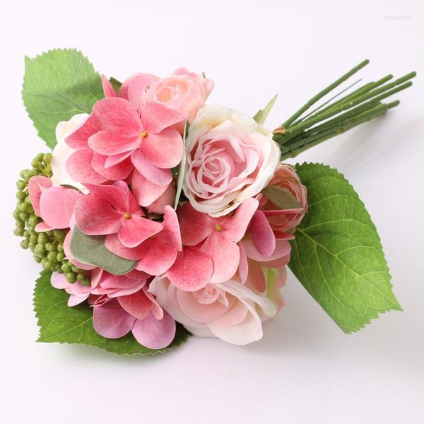 Fleurs décoratives Simulation soie hortensia Rose Bouquet maison salon décoration fleur artificielle Doran Roses fausse plante