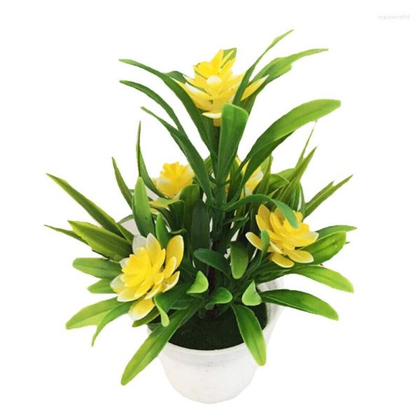 Fleurs décoratives Simulation petit bonsaï ornements de bureau faux Lotus Pot de plante artificielle extérieur maison bureau décoration cadeau