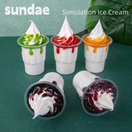 Simulation de fleurs décoratives, accessoires de Sundae, tasse 1:1 de sirop, modèle de crème glacée, échantillon de fruits artificiels, faux aliments pour décoration de fenêtre