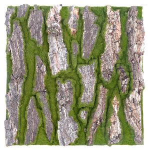 Decoratieve bloemen Simulatie Boom Bark Home Riooldecoratie Fake Green Moss Bruiloft Gras Wall Artificial Plants-B