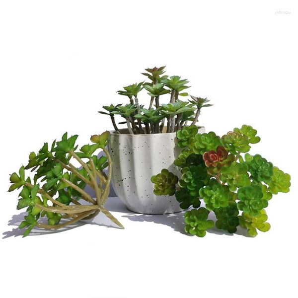 Fleurs décoratives Simulation arbre bonsaï vert succulentes Pot de plantation fleur herbe bureau ornement de noël décoration de la maison 24 têtes