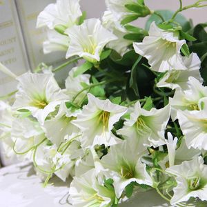 Fleurs décoratives Simulation trompette fleur Bouquet matin gloire bonsaï décoration artificielle soie plante mur matériel