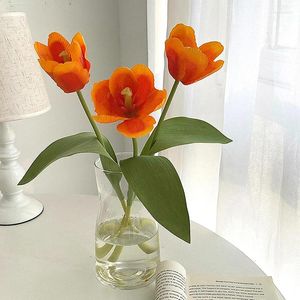 Fleurs décoratives Simulation tulipe artificielle Slik fleur faux pour la maison mariage Salon fête décoration branche