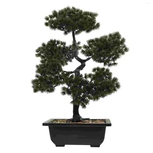 Decoratieve Bloemen Simulatie Welkom Grenen Kunstplanten Thuis Japandi Decor Kantoor Nep Bonsai Boom Plastic Ornamenten Kleine Potten Binnen