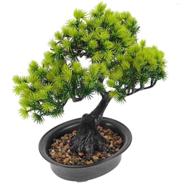 Simulação de flores decorativas, pinho de boas vindas, decoração de casa, bonsai artificial, plantas em vasos, ornamentos de plantador de jardim simulado