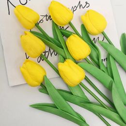 Fleurs décoratives single branche artificielle tulip bouquet valentines accessoires décoration de chambre festive fournitures naturelles conservées
