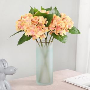 Decoratieve bloemen enkele tak kunstmatige hortensia 3d printen plastic nep bloem bruiloft pography home woonkamer tuin plant