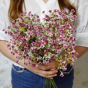 Fleurs décoratives branche unique couleur Milan Gypsophila Femtive fleur artificielle faux bouquet de mariée mariage décoration de la maison fait à la main bricolage