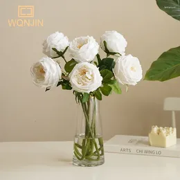 Fleurs décoratives simples hydratantes Austin Rose Peony Flower Living Room Table Table de mariage Décoration Simulated Bundle