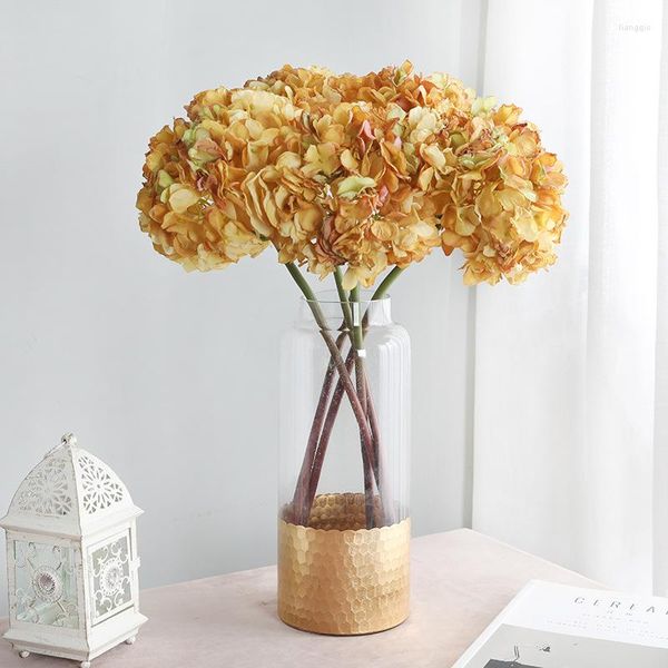 Flores decorativas, hortensia americana Vintage individual, jarrones artificiales de Navidad para decoración de fiesta en casa, decoración de pared moderna para habitación