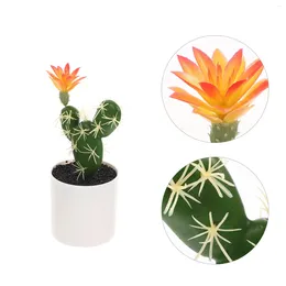 Fleurs décoratives Small Bonsai Simulation cactus plantes succulentes plantes plantes plantes artificielles en plastique en plastique en pot