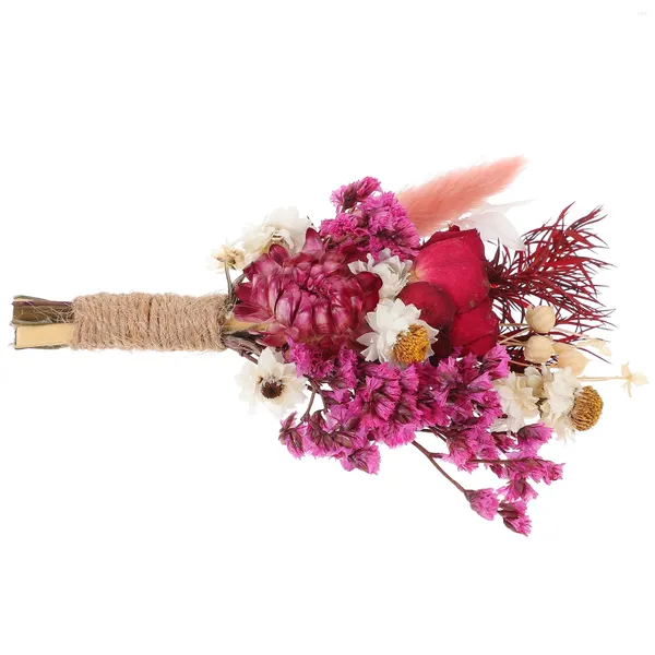 Petit Bouquet de fleurs décoratives séchées, décoration de mariage, Mini pour Arrangement de boutonnière, fournitures de bricolage naturelles avec tiges