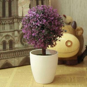 Fleurs décoratives petite boule de buis Faux plantes conception réaliste faible entretien faux pour la maison bureau café décor NIN668