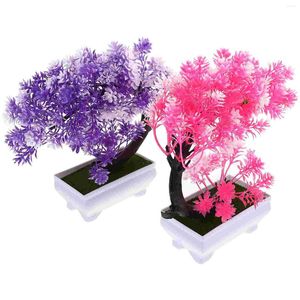 Fleurs décoratives petit faux bureau plantes bonsaï arbre rebord de fenêtre décor en plastique ornement Table de Patio