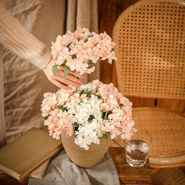 Flores decorativas pequeños puños de agua hortensias inspiradas simulación de flores decoración del hogar falso artificial