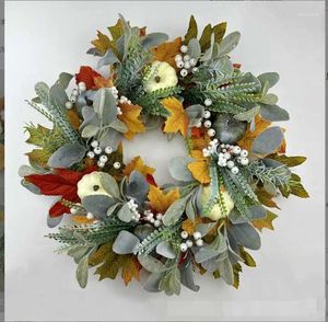 Fleurs décoratives petites couronnes éclairées Halloween automne festival de citrouille blanche